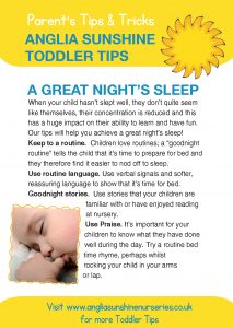 Anglia Sunshine Toddler Tips: A Great Night's Sleep