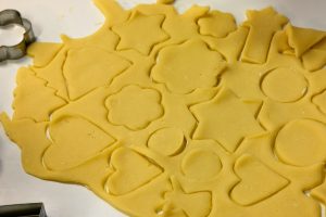 Cutting out Festive Cheese Stars